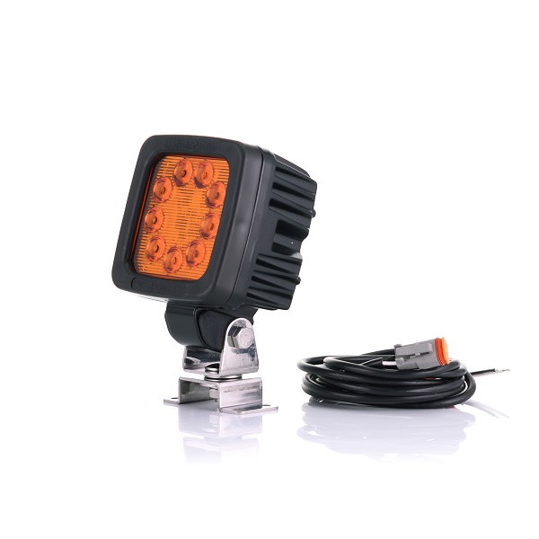 FARO DE TRABAJO   9 LED  3000 LUMEN 12-70V CUADRADO    W143   1205/IIY   DEUTSCH    AMBAR - Imagen 2